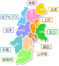 画像：長野県の10広域の地図