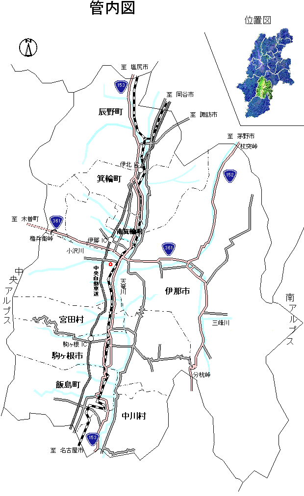 上伊那地方事務所管内図