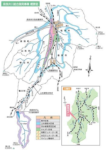 位置図:奈良井ダム