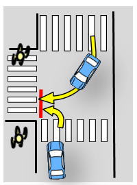 横断歩道右左折