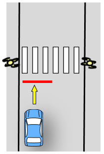 横断歩道直進