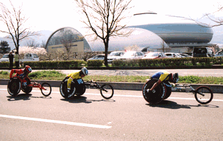 写真車いすマラソン大会の様子（その1）