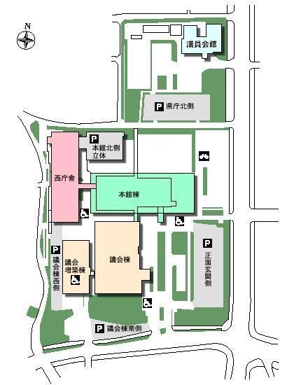 庁舎の配置図